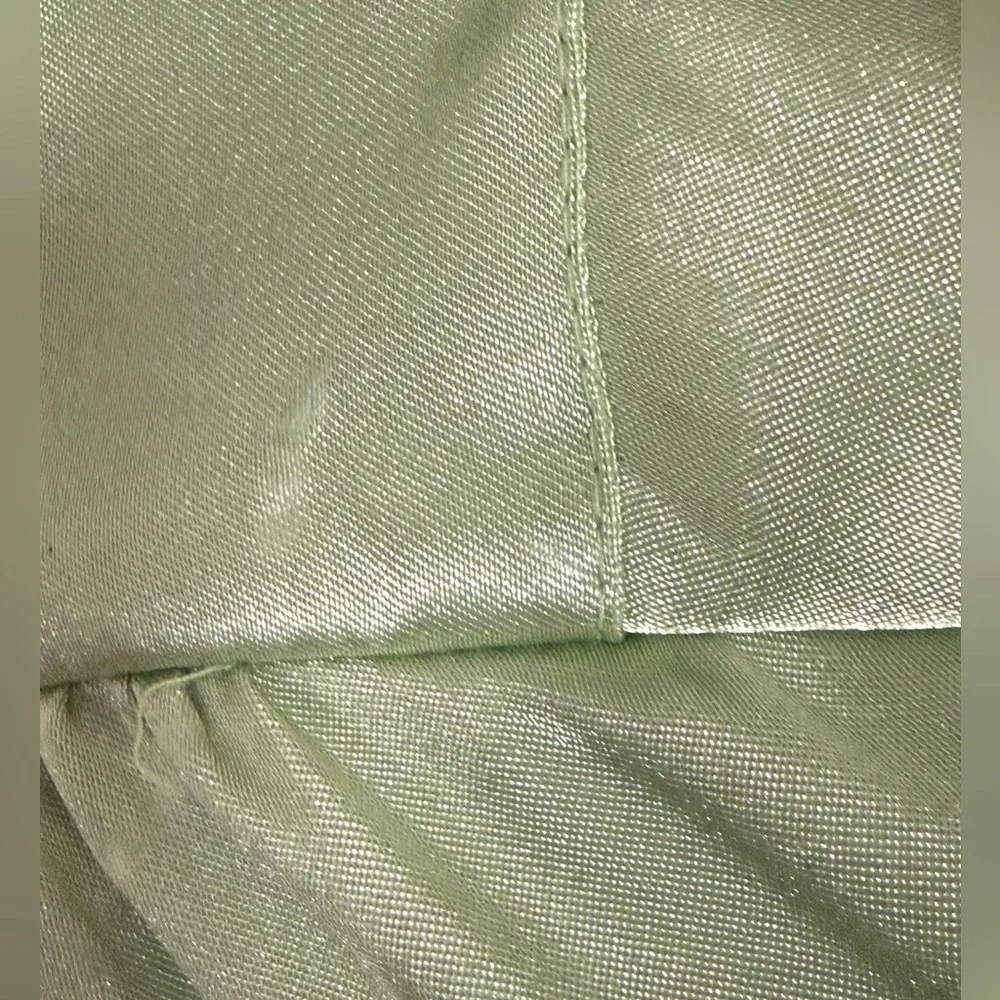 Talbots Kids Girls Satin Blouse Size 16 Green Pearl Button‎ Classic Dressy Top
